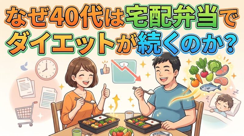 宅配弁当でダイエットを続ける40代女性のイメージ