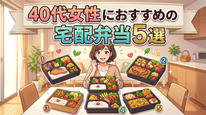 40代女性におすすめの宅配弁当5選の比較イメージ
