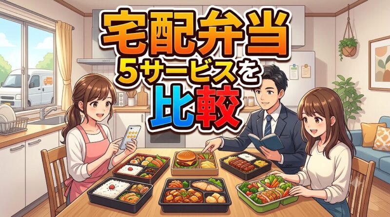 宅配弁当5サービスの比較表のイメージ