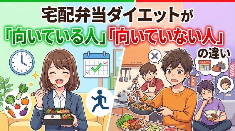 宅配弁当ダイエットが向いている人と向いていない人のイメージ