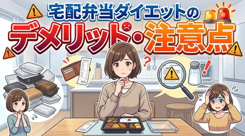 宅配弁当ダイエットのデメリットと注意点のイメージ