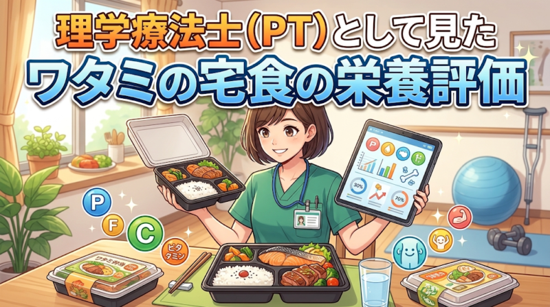 理学療法士がワタミの宅食の栄養バランスを評価するイメージ