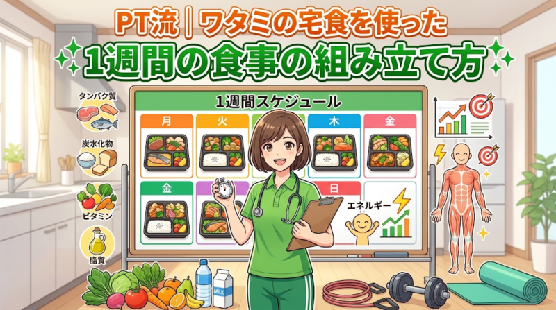 ワタミの宅食を使った1週間の食事プランのイメージ