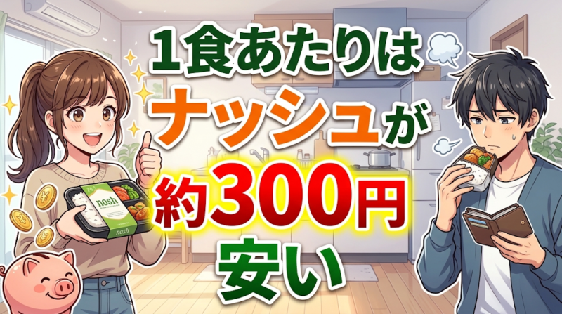マッスルデリとナッシュの料金を比較するイメージ