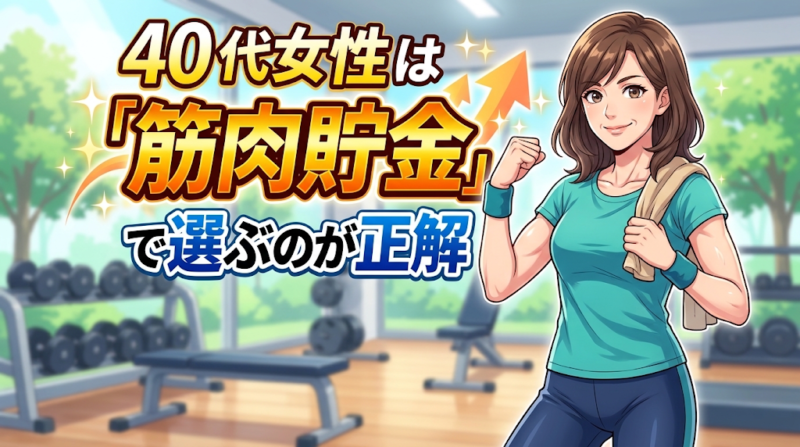 理学療法士が40代女性の筋肉貯金を解説するイメージ