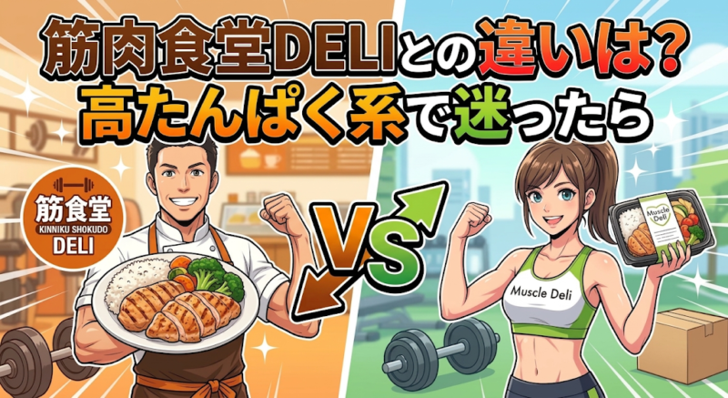 マッスルデリと筋肉食堂DELIの違いのイメージ